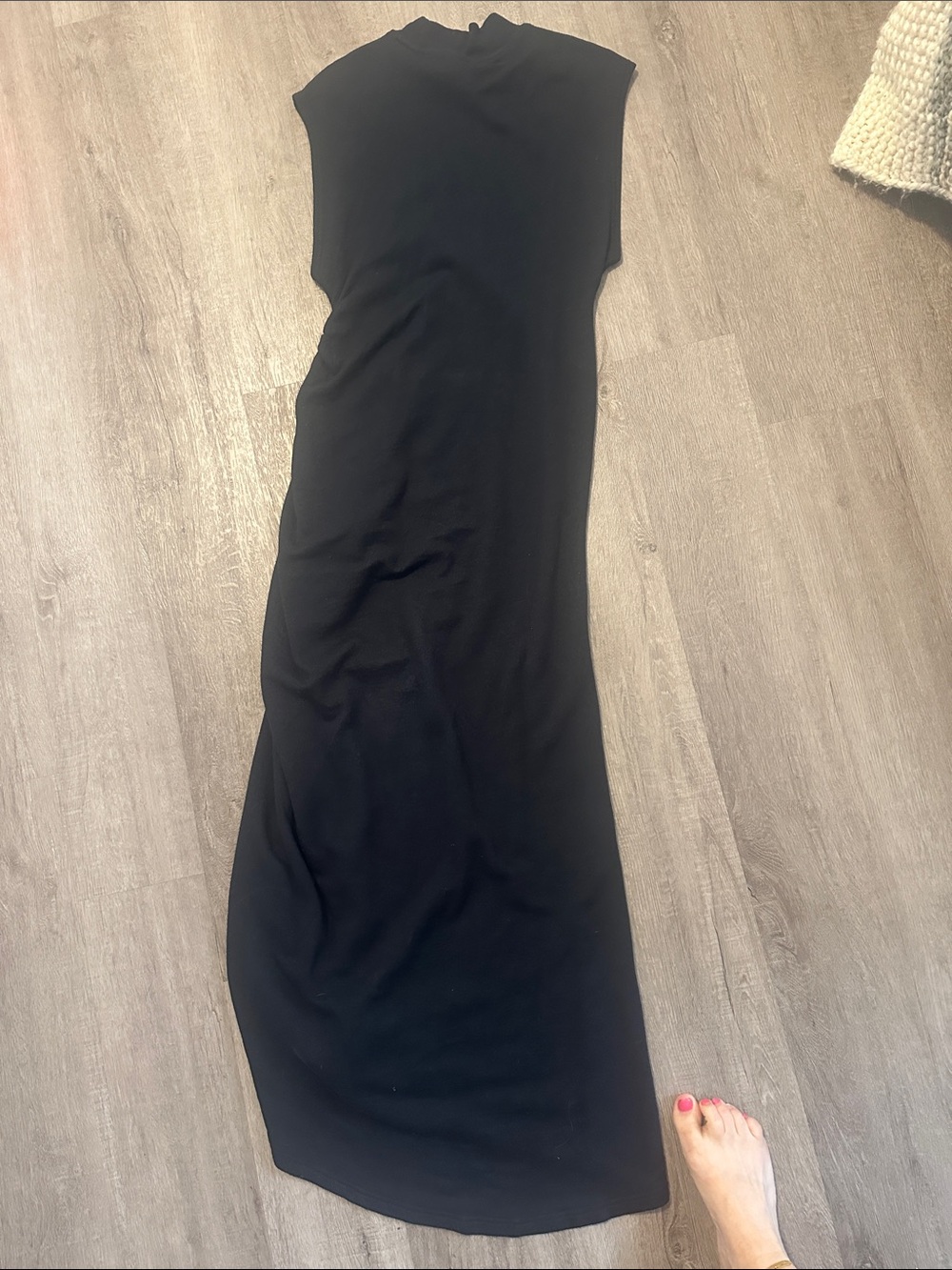 Anthropologie Daily Practice Mock-Neck Ruched Midi Dress - Picture 9 of 10